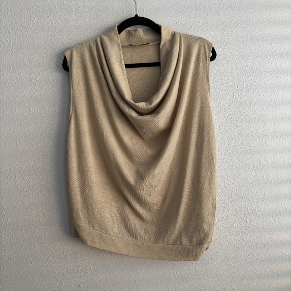 Modern Citizen Tops - Modern Citizen Women’s Large Cowl Neck Sleeveless Tan Blouse